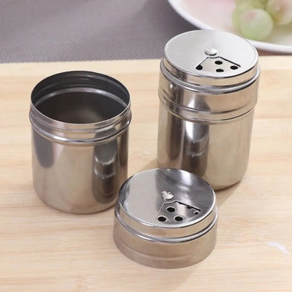 Stainless Steel Seasoning Jar – Rotating Spice & Salt Shaker
