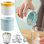 Silicone Round Ice Cube Mold – Reusable Ice Maker with Ice Bucket