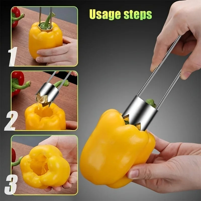 Stainless Steel Fruit & Vegetable Corer – Portable Core Remover