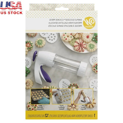 13-Piece Cookie Press Set – Spritz Cookie Maker with 12 Shapes