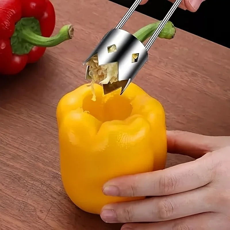 Stainless Steel Fruit & Vegetable Corer – Portable Core Remover