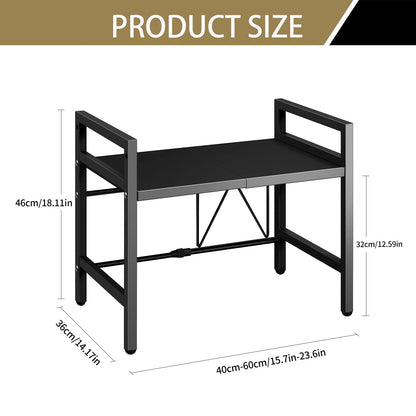 Expandable Microwave Shelf Organizer 42–64cm – Adjustable Countertop Storage Rack for Kitchen & Tableware
