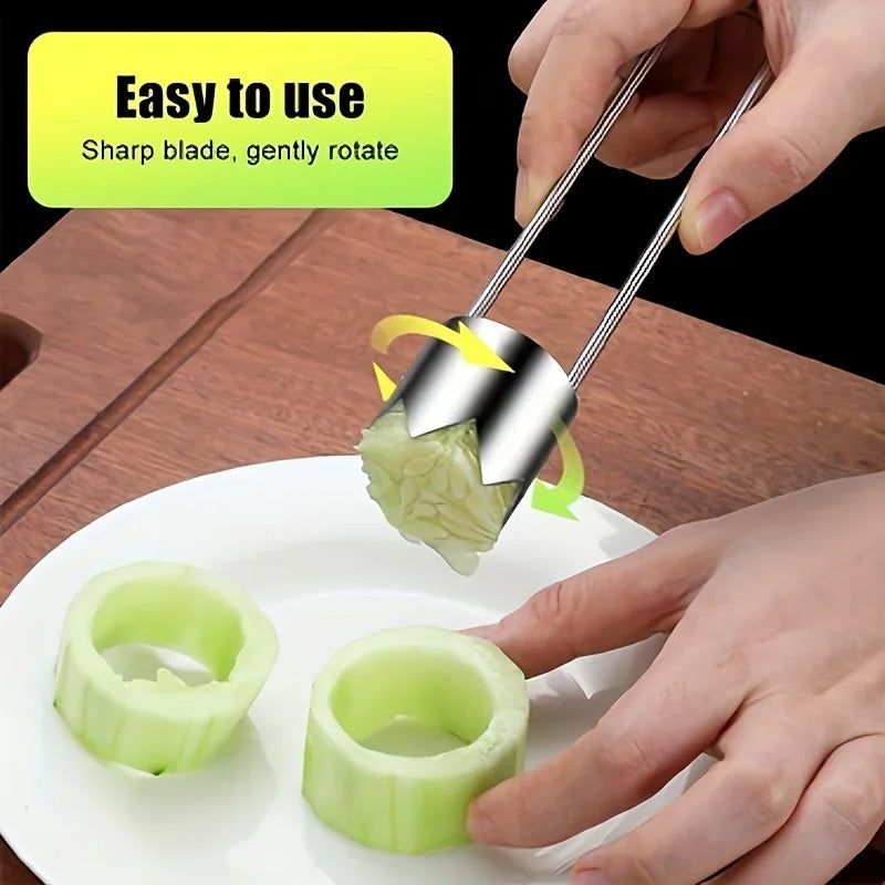 Stainless Steel Fruit & Vegetable Corer – Portable Core Remover