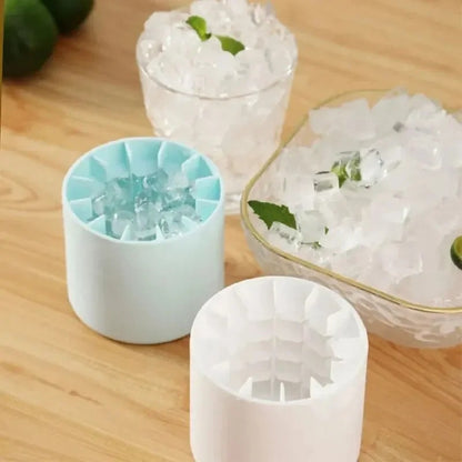 Silicone Round Ice Cube Mold – Reusable Ice Maker with Ice Bucket