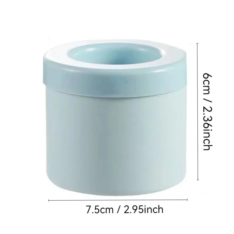 Silicone Round Ice Cube Mold – Reusable Ice Maker with Ice Bucket