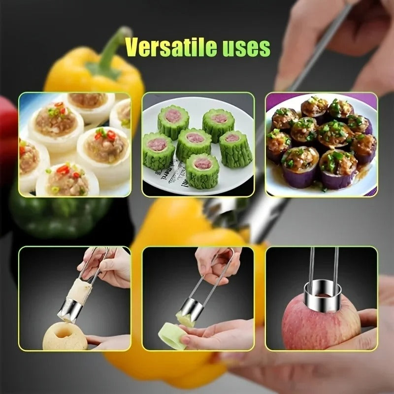 Stainless Steel Fruit & Vegetable Corer – Portable Core Remover