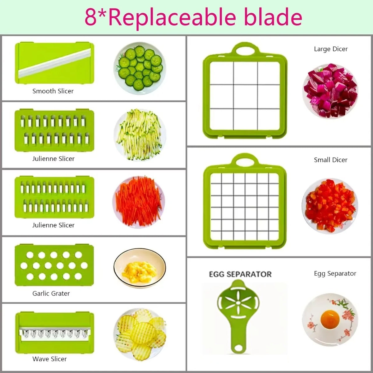 14-Piece Multifunctional Vegetable Grater & Slicer Set